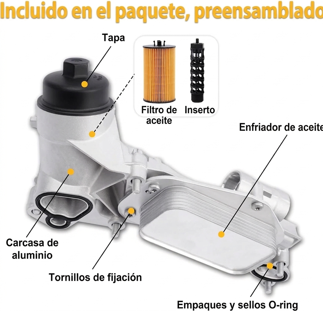 Vista 3 de Enfriador Aceite Con Base Filtro Chevy Cruze Sonic Aveo 1.6 1.8