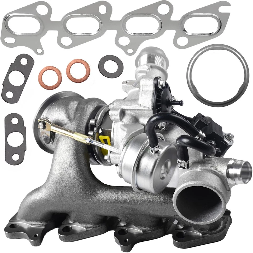 Turbocompresor Turbo Chevrolet Cruze Sonic Trax Buick Encore 1.4L 55565353 marca AMERICAN AUTOPARTS número de parte 55565353, 55565354, 781504, 781504-0001, 781504-0004, 781504-0006, 781504-0007, 781504-5001S, 781504-5004S, 8471446, 667-203, E55565354. — Garza Refacciones