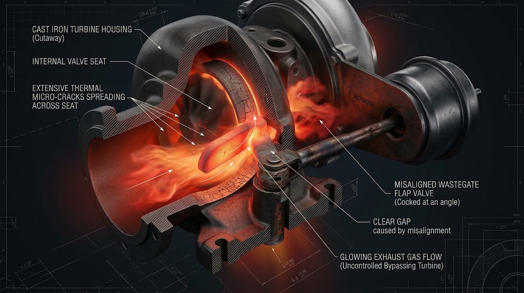 Imagen del artículo: ¿Tu Chevrolet Cruze, Sonic, Trax o Buick Encore perdió potencia con el código P0299? Descubre la falla real en la wastegate y carcasa del turbo 1.4L y cómo solucionarlo.